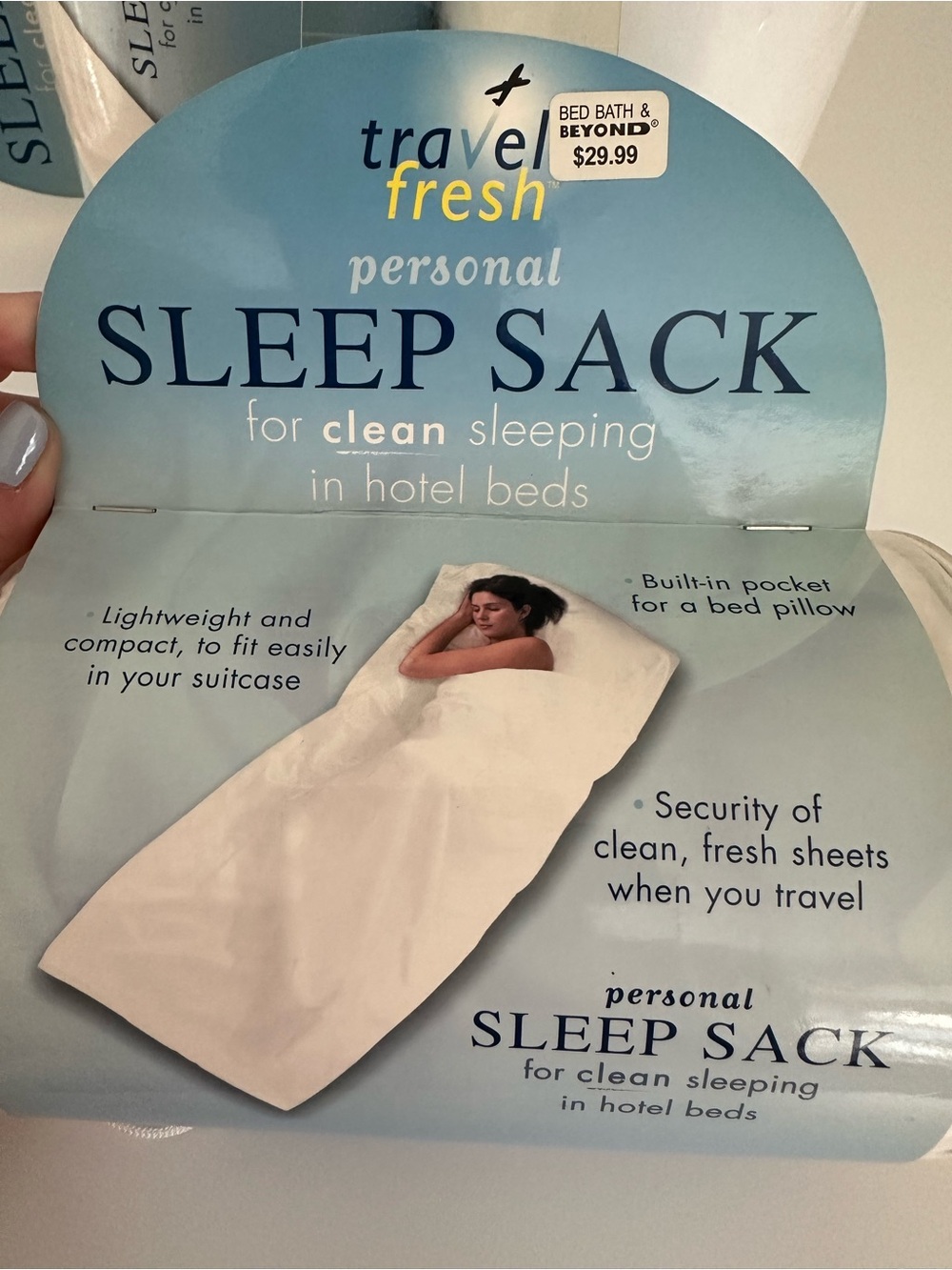 🆕 Travel Fresh Personal Sleep Sack - White, One Size NWT - Picture 6 of 6
